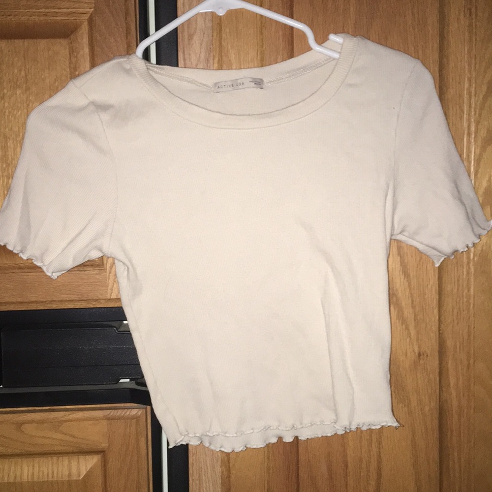 cropped ribbed tee